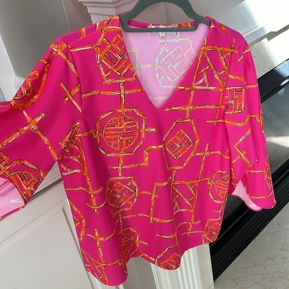 Jude Connally Daniella Top in Ruby Bamboo Lattice Size XS - Picture 1 of 10